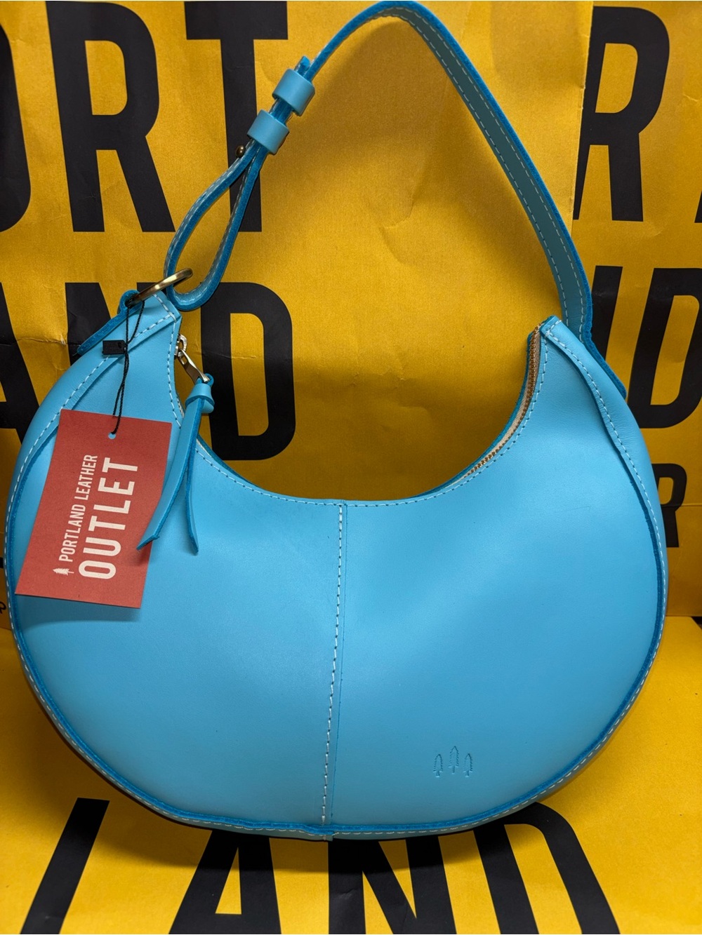 Portland Leather Nora Shoulder Bag - Small - in Paradise Blue - Unicorn - NEW
